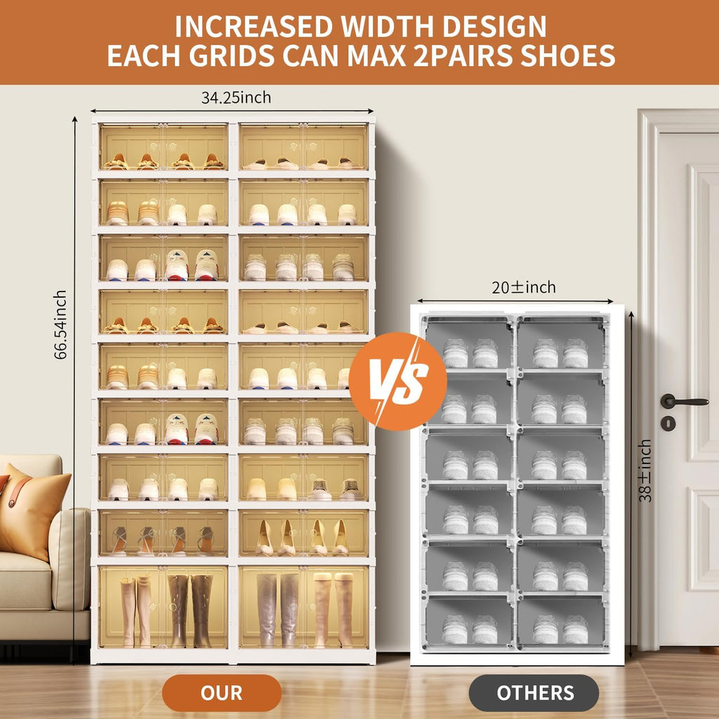 9 Tier Foldable Shoe Rack Organizer for Closet, 18-36 Pairs H289757