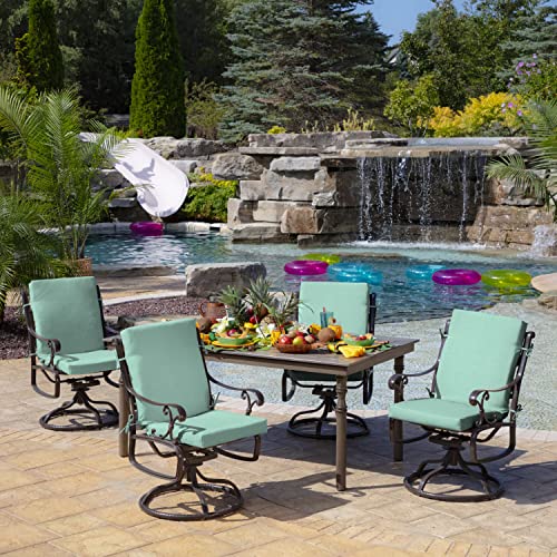 ARDEN Outdoor Dining Chair Cushion 20 x 20 in Weather-Proof Fade Resistant Sapphire Blue J523