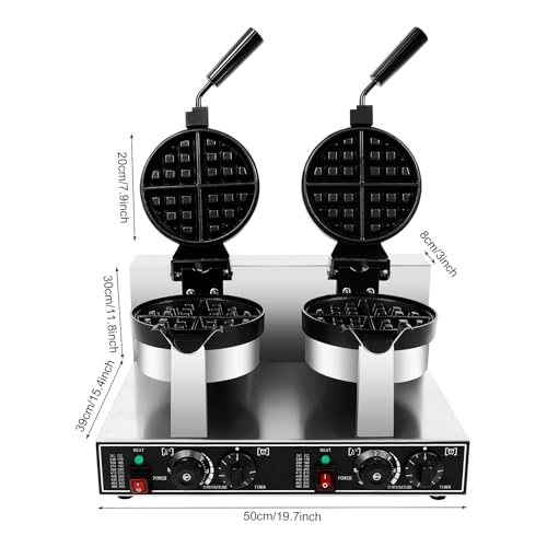 Commercial Electric Waffle Maker 2400W Double-Head Non-Stick Belgian K169