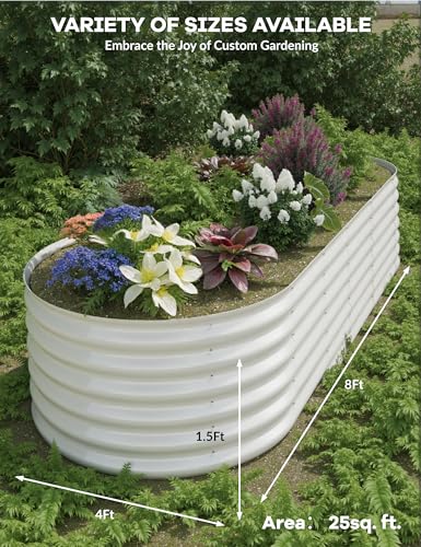 4x2x2Ft Oval Galvanized Steel Raised Garden Bed - Outdoor Metal Planter Box for Vegetables, Flowers, Herbs L43315