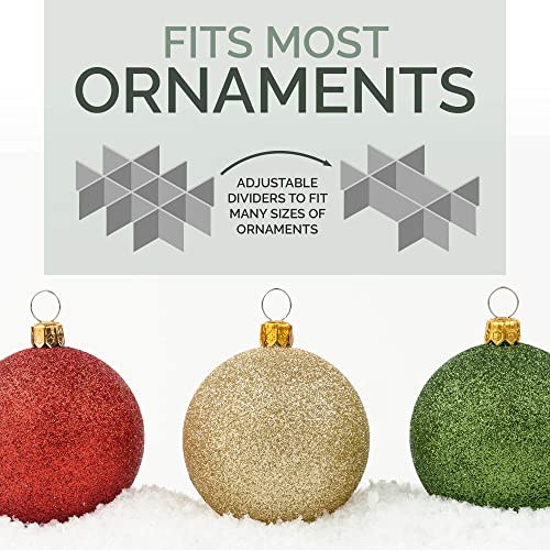 HOLDN’ STORAGE Christmas Ornament Storage Box with Dividers, Large, 4 Removable Trays A988