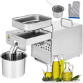 Happybuy Oil Press Machine 750W Cold/Hot Press Automatic Oil Extractor Organic Oil Expeller Commercial Grade Stainless Steel Oil Press Machine