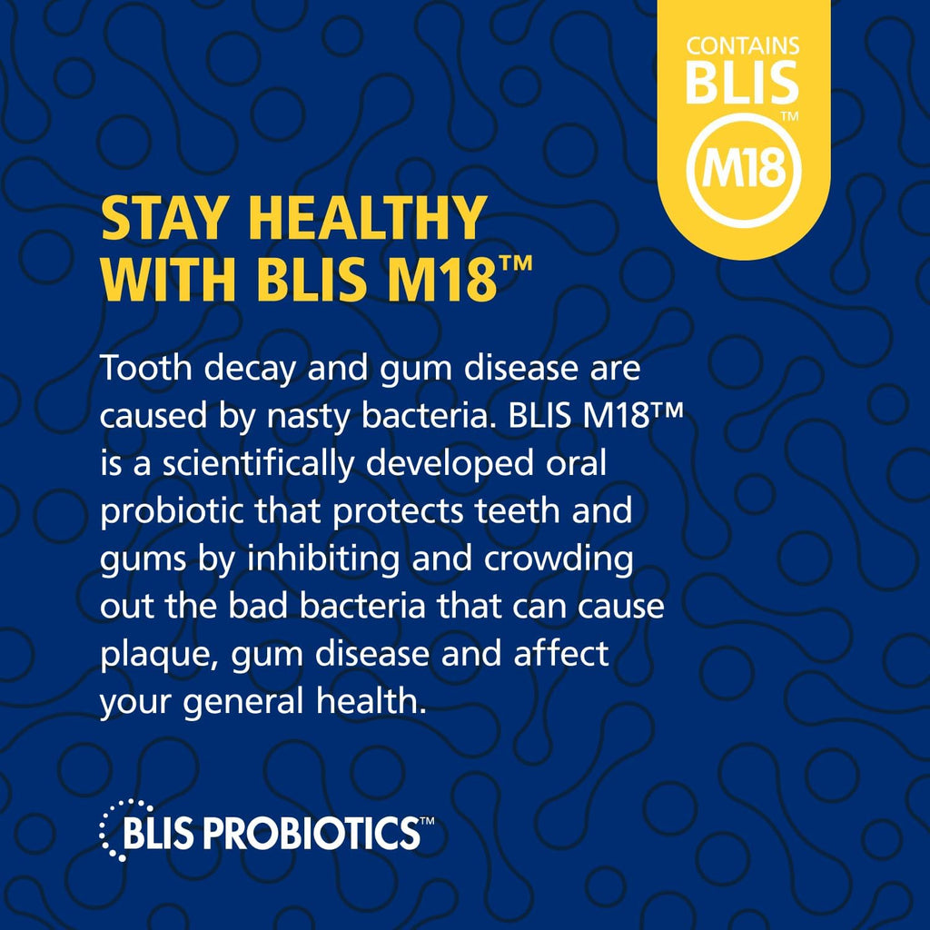 BLIS Teeth & Gums Oral Probiotics M18 Formula, 2.5 Billion CFU, Sugar-Free Lozenges, 30 Day Supply O148426