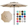 JEAREY 9 ft 2-Tiers Patio Umbrella with Push Button Tilt, Navy Blue A58987