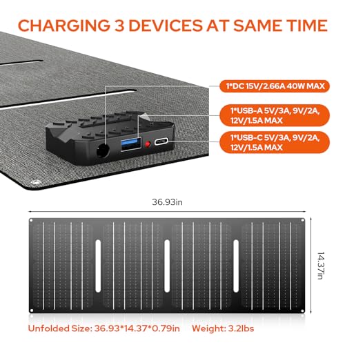 Portable Power Station 146Wh with 40W Foldable Solar Panel E542