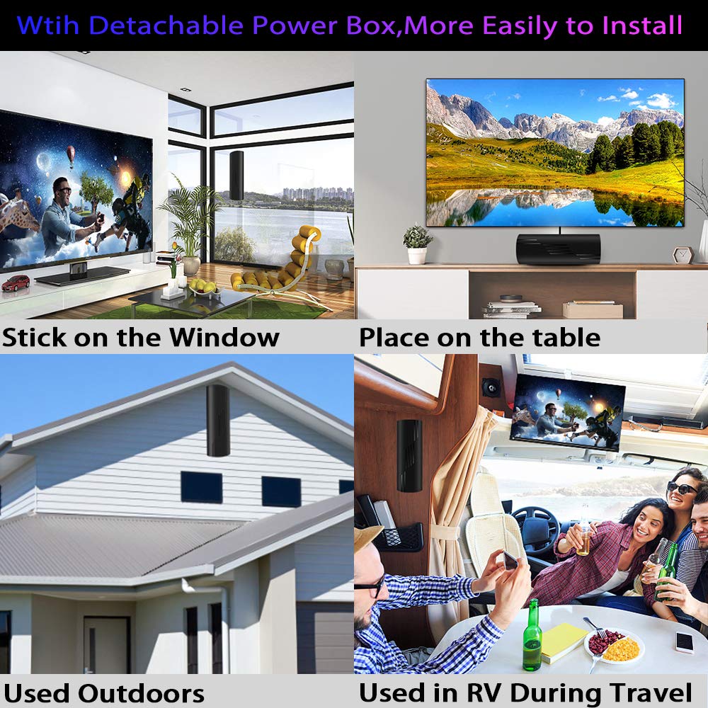 TV Antenna Indoor with Amplifier, 36ft Coax Cable, 8K 4K 1080p Y801