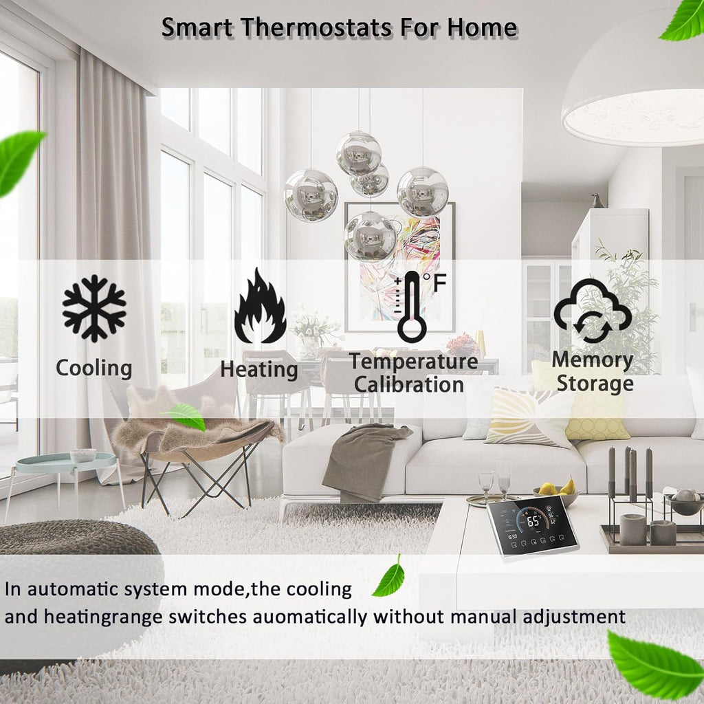 Smart Thermostat with App, WiFi, C-Wire Adapter Included, LCD Color Screen Q853