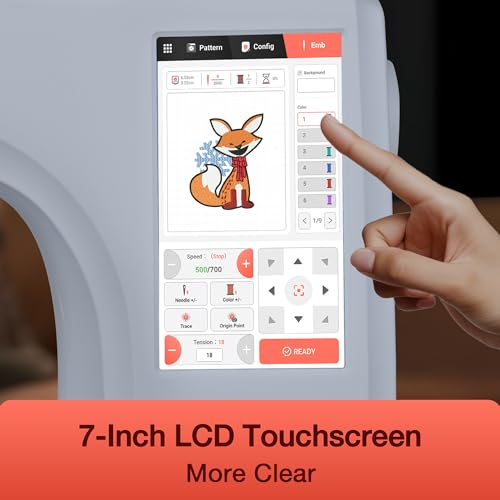 EOC06 Embroidery Machine 7.9x11 Inch Large Hoop with Touchscreen G2232