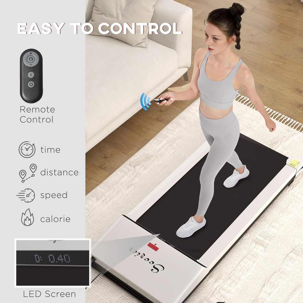 Soozier Under Desk Treadmill Portable Walking Pad with LED Display, White V763752