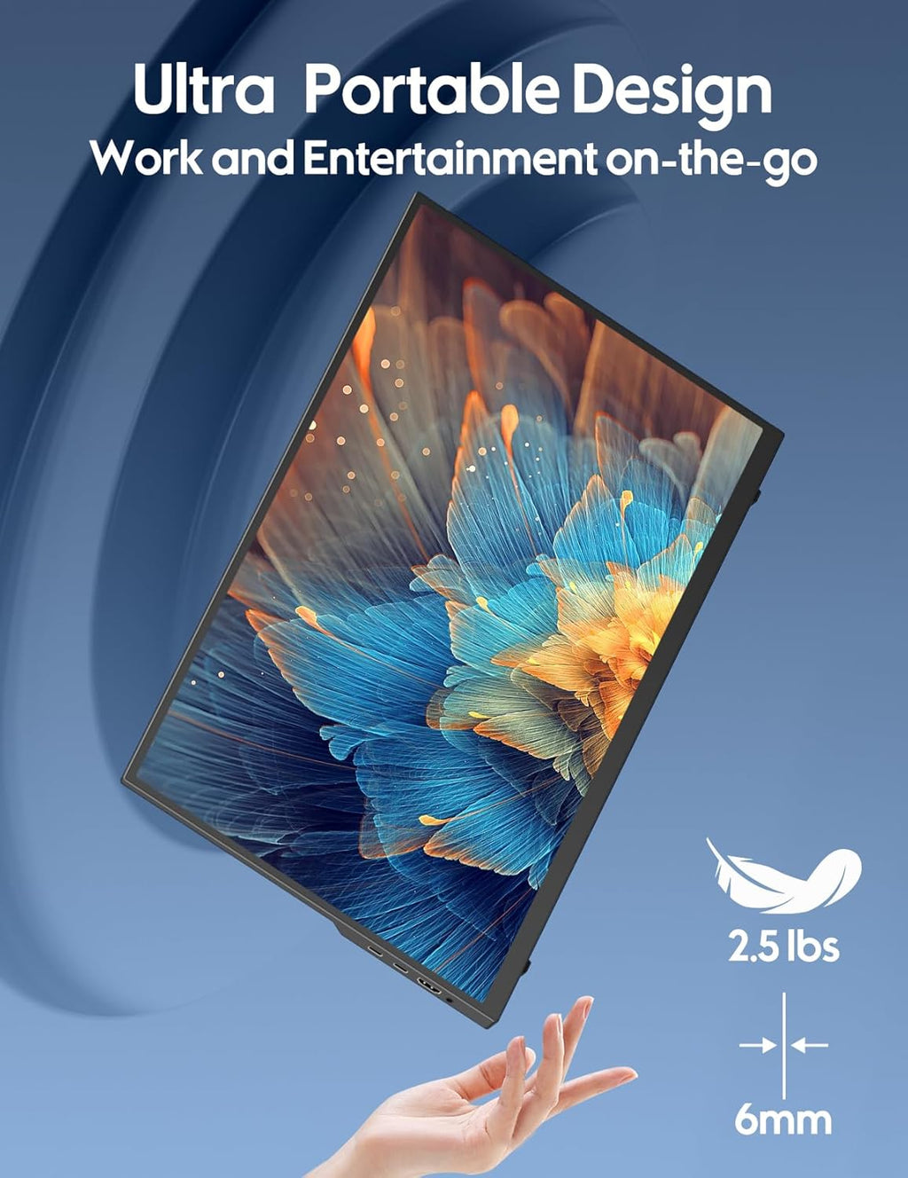 HONGO 18.5 inch 100Hz Portable Monitor FHD IPS HDR Gaming Display B2655