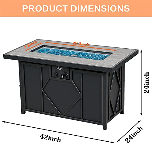 BALI OUTDOORS 50000 BTU Propane Fire Pit Table with Lid, 28 inch, Black Y709007