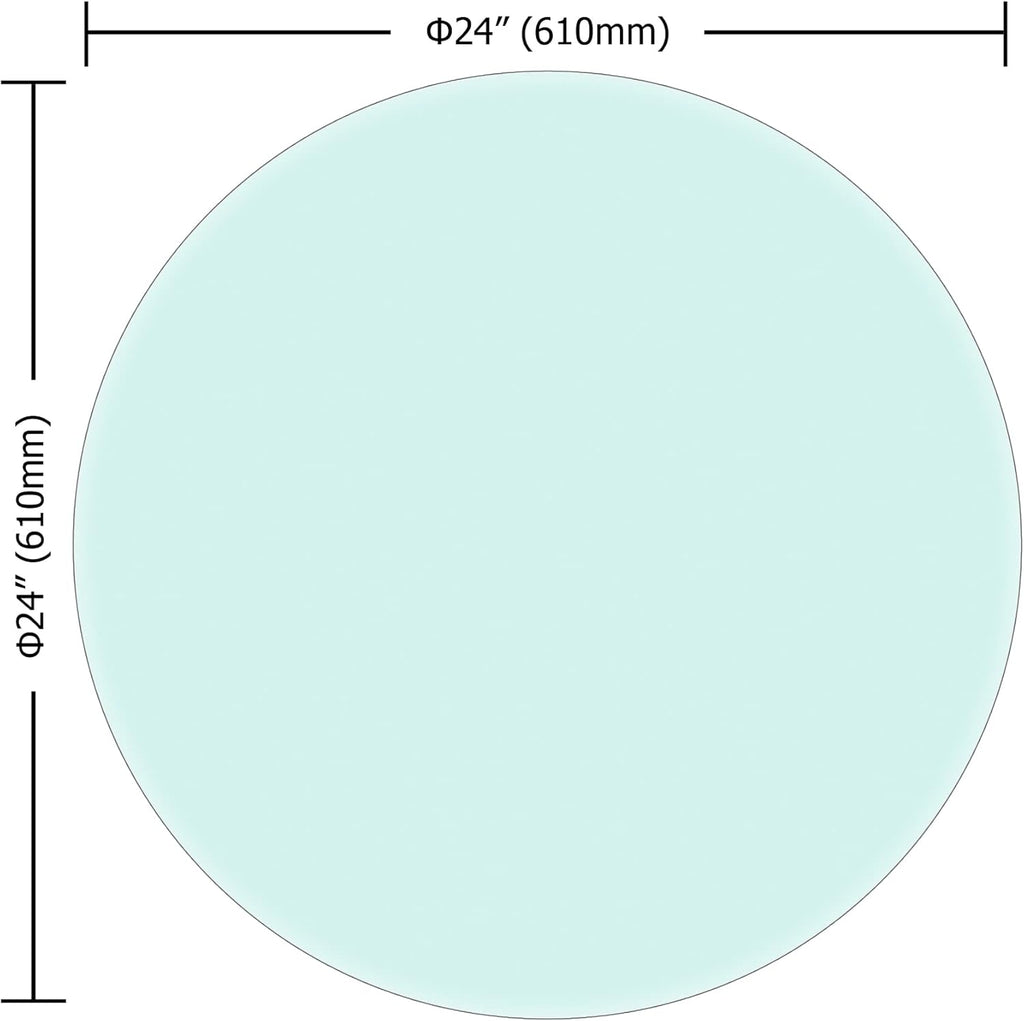 24" Round Tempered Glass Table Top, 3/8" Thick Beveled Edge L70932