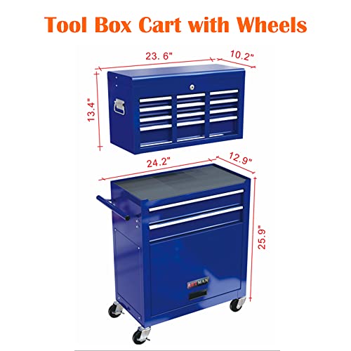 5-Drawer Rolling Tool Cart with Wheels, Black V51953