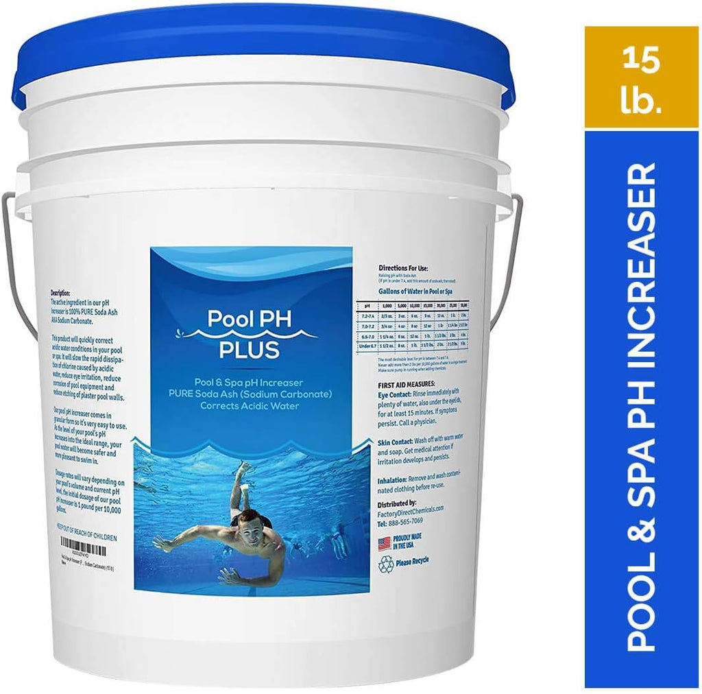 pH Increaser for Hot Tub & Pool, Pure Soda Ash, 15 lb H1017