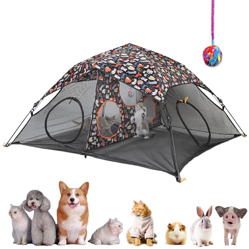 X-Large Catio Outdoor Cat Enclosure and Cat Tower Tent, 3-Tier Portable Foldable, Two Doors Z502328