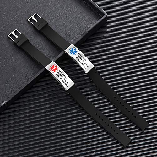 Personalized Silicone Medical ID Bracelet for Men Women Kids P774802