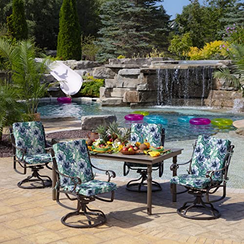 ARDEN Outdoor Dining Chair Cushion 20 x 20 in Weather-Proof Fade Resistant Sapphire Blue J523