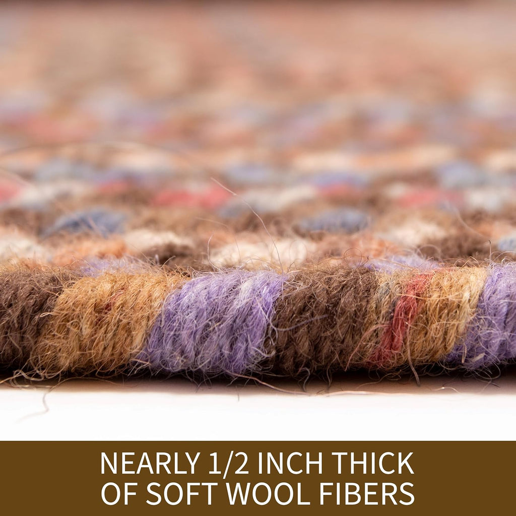 Tribeca Soft Wool Braided Rug Walnut Brown 20" x 30" Oval U70225