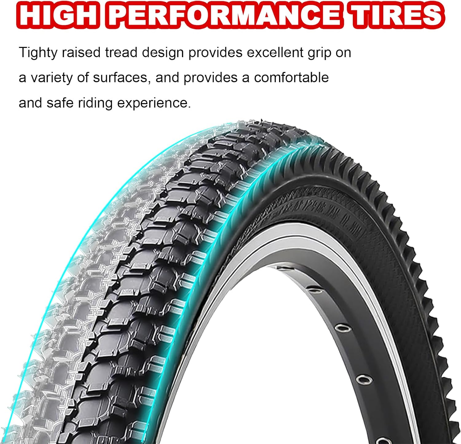 26 inch Bike Tires 26"x1.95" Folding Replacement for Mountain Bike with Tubes and Tire Levers G820130