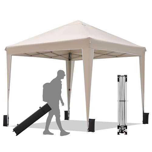 BONTEC 10x10ft Pop Up Canopy Tent, Portable Waterproof Shelter with Roller Bag O2578