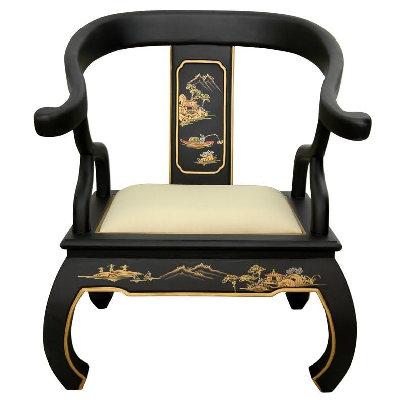 Oriental Furniture Black Ming Chair L865