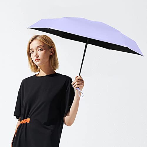 ESUFEIR Mini Travel Sun Umbrella with Case, Compact UV Protection, Lightweight Portable (Black) X9179
