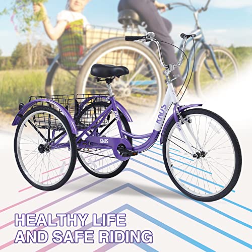 Outroad Adult Tricycle 26 Inch 3 Wheel Cruiser Bike with Large Basket P100