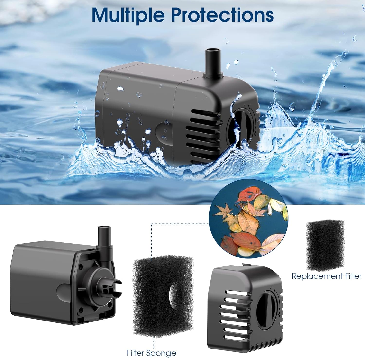 Antfraer Solar Water Pump Outdoor, 12 Watt Fountain Kit, 160GPH Submersible P997
