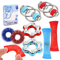 8Pcs Fidget Cube Toys Pack - Flippy Chain Fidget Spinner Galaxy Fidget Cube Slient Sensory Fidget Toys Set for Office Desk Adult Fidgets for Anxiety and Stress Cool Toys Christmas Toys