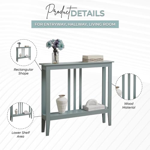 Kings Brand Furniture Narrow Console Table with Storage Teal W508