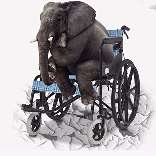 Extra-Wide Bariatric Wheelchair, Heavy Duty Folding Transport Chair for Adults, 20" Seat, 418 lbs Capacity, Blue L240297