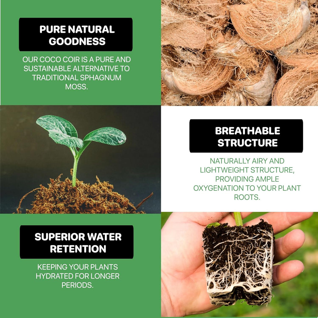 11lbs Premium Coco Coir Brick - Organic Coconut Coir for Plants, Low EC & pH Balanced J58082
