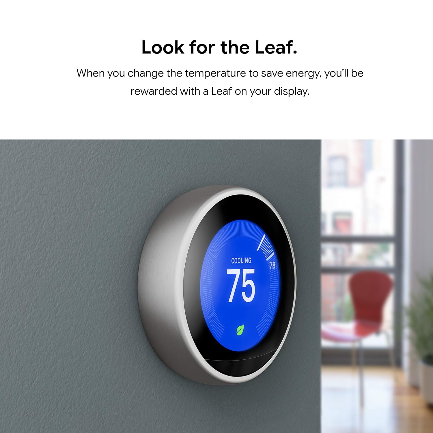 Google Nest Learning Thermostat 3rd Gen - Programmable Smart Thermostat for Home, Polished Steel A430597