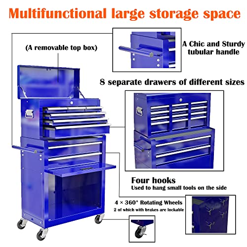 5-Drawer Rolling Tool Cart with Wheels, Black V51953