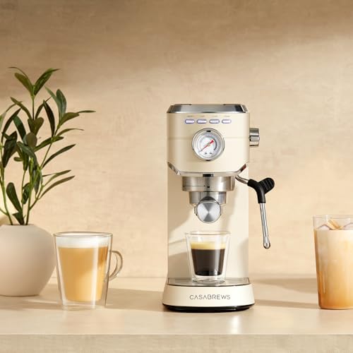 CASABREWS CM5418 Espresso Machine 20 Bar, Compact Espresso Maker with Milk Frother, Stainless Steel, Silver K680