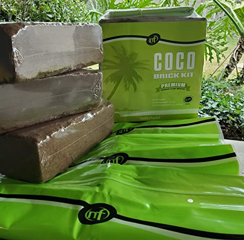 Coco Coir Bricks 5.5 Lbs Organic Compressed Soil Peat Blocks for Plants D73293