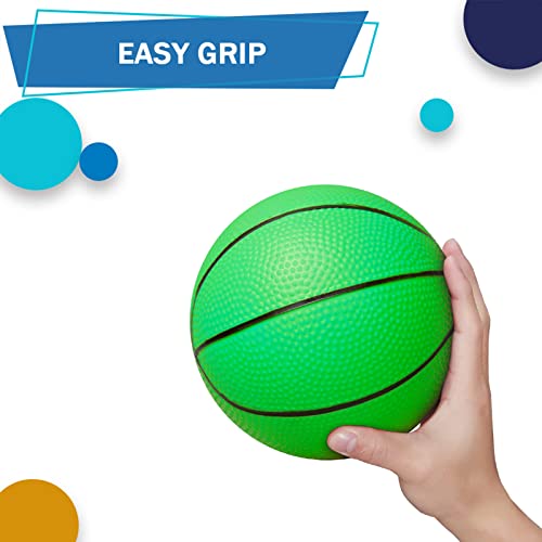 5 Inch PVC Mini Basketball for Indoor Hoops, Soft Rubber Replacement Balls (4 PCS with Air Pump) Z877817