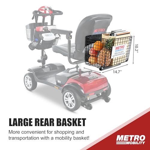 Folding 4 Wheel Electric Mobility Scooter for Seniors Adults, Red D694