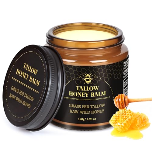 Beef Tallow and Honey Balm for Face and Body, Organic Grass-Fed, 120g B486324