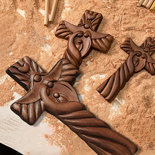 BGCOPPER Crucifix Wall Cross Handmade Wooden with Hook, Christian Wall Art, 14 Inch L40287