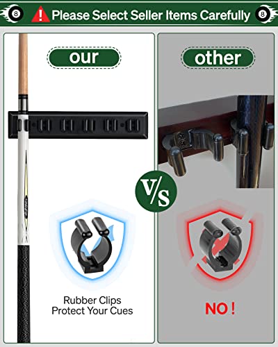 Wall Mount Pool Cue Rack Holder for 6 Sticks C931760