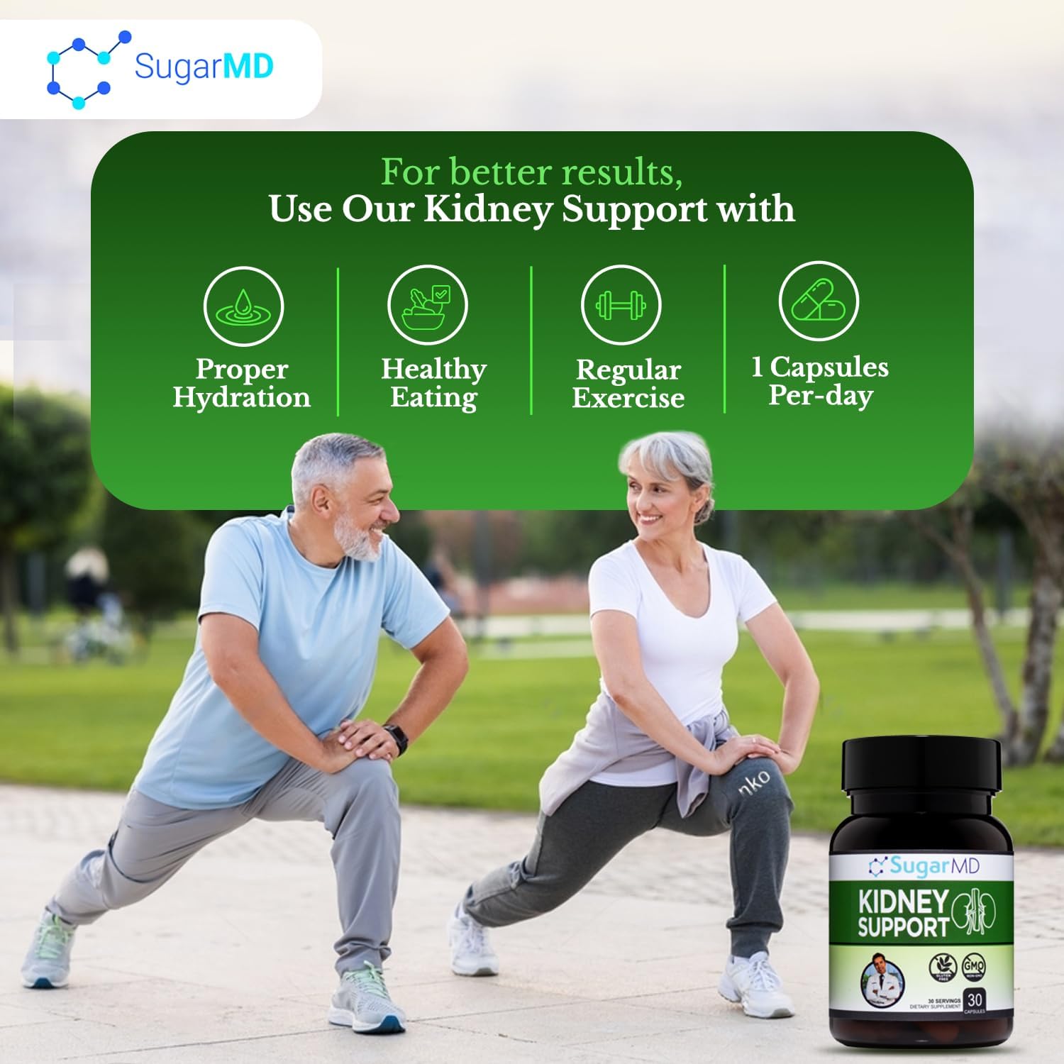 SugarMD Dr. Ergin's Kidney Support Formula 30 Capsules Y558