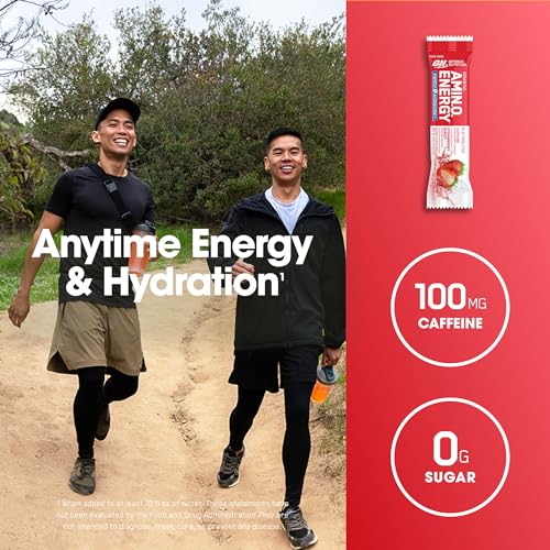 Optimum Nutrition Amino Energy Plus Electrolytes Stick Packs, Strawberry, 7 Count E944106