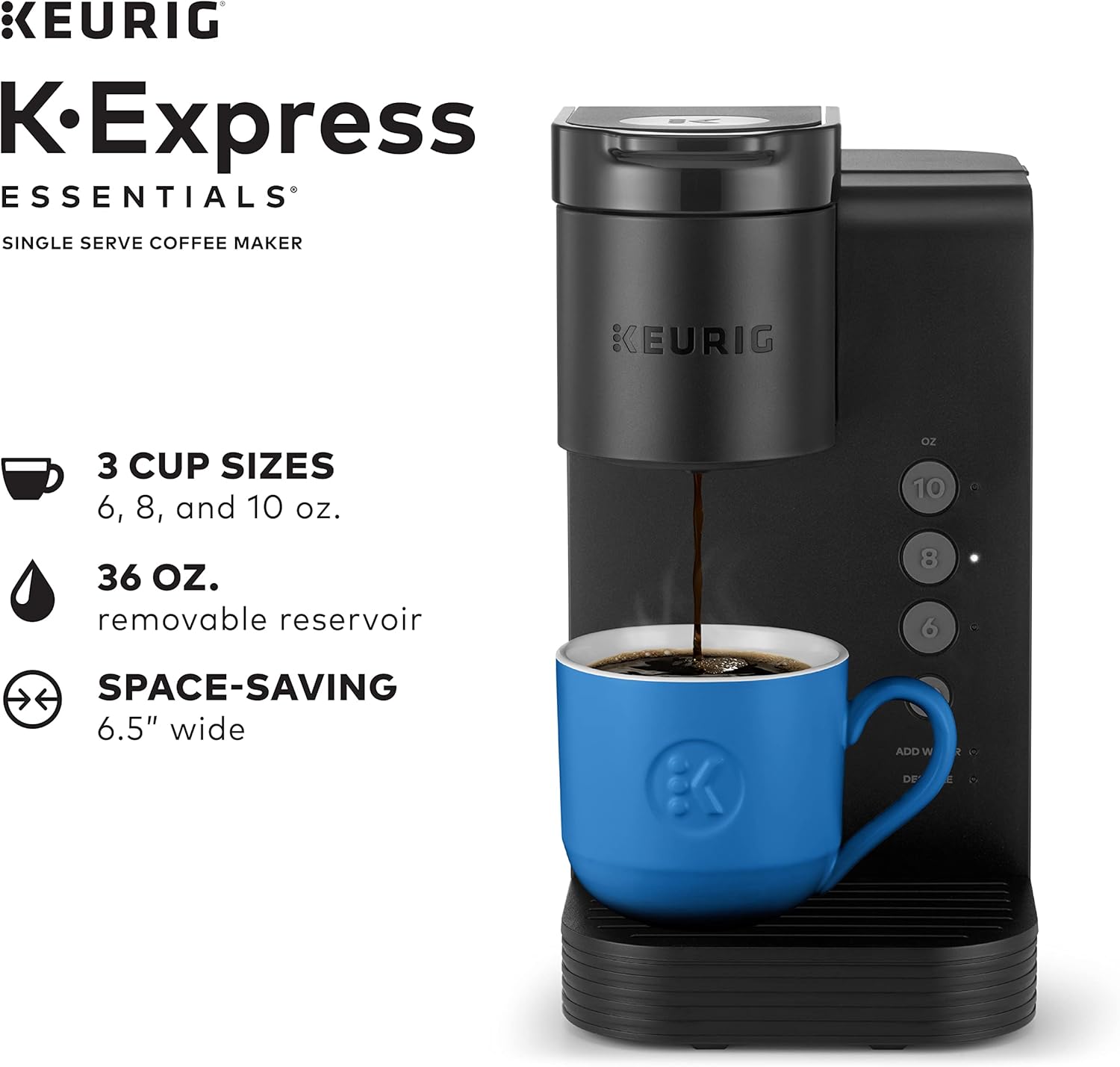 Keurig K-Express Essentials Black Single Serve K-Cup Pod Coffee Maker G123
