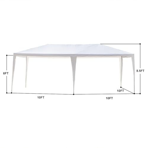 10x30 Party Tent with 8 Removable Sidewalls, Waterproof White Canopy K1981