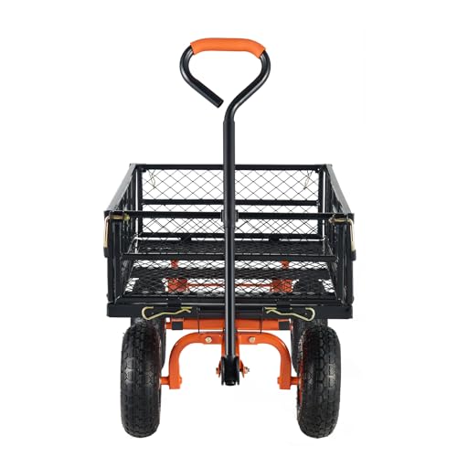 VEVOR 400lbs Steel Garden Dump Cart with Removable Sides Z97756