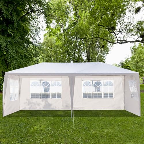 10x30 Party Tent with 8 Removable Sidewalls, Waterproof White Canopy K1981
