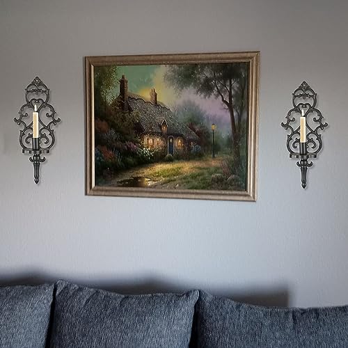Antique Black Metal Wall Candle Sconce Holder Set of 2 K355254