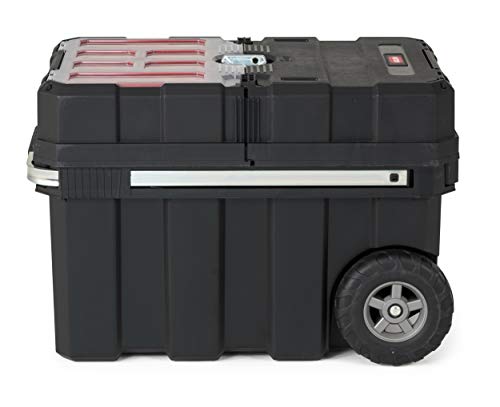 Keter Masterloader Resin Rolling Tool Box with Locking System, Black E51235
