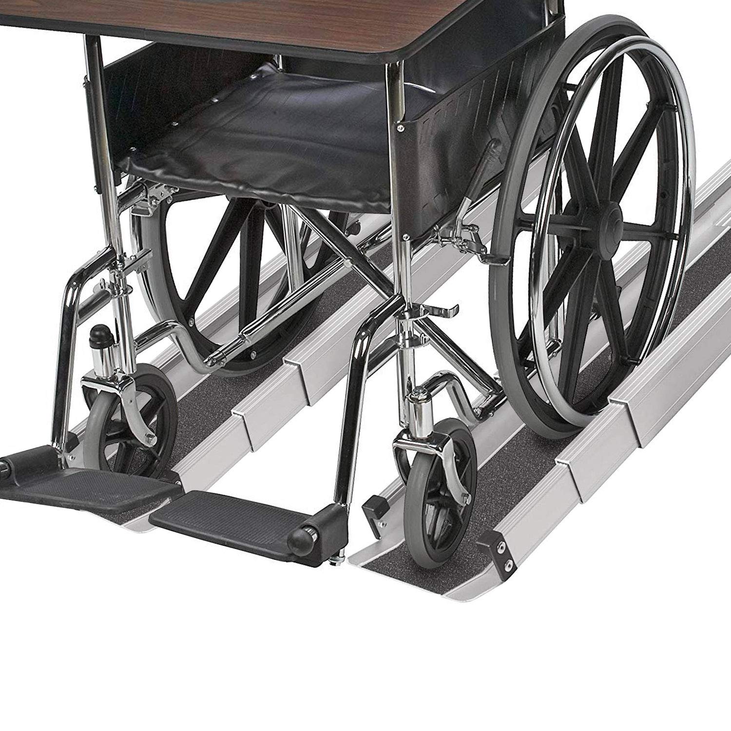 DMI Wheelchair Ramp, Entryway Ramp,Threshold Ramp and Handicap Ramp, Portable and Adjustable from 3-5 Ft Long, 4.5 in Wide for Steps, Shed or Curb,Storage Bag and 2 Ramps Included